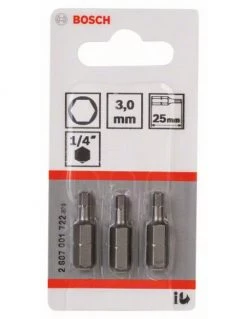 Pack 3 Embouts De Vissage 6 Pans Creux Extra-dure HEX 3.0 Longueur 25 Mm | 2607001722 - Bosch | IFD Outillage -Promos Perceuse - Visseuse Boutique pack 3 embouts de vissage 6 pans creux extra dure hex 30 longueur 25 mm 2607001722 bosch 1