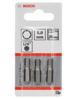 Pack 3 Embouts De Vissage 6 Pans Creux Extra-dure HEX 5.0 Longueur 25 Mm | 2607001726 - Bosch | IFD Outillage -Promos Perceuse - Visseuse Boutique pack 3 embouts de vissage 6 pans creux extra dure hex 50 longueur 25 mm 2607001726 bosch 1