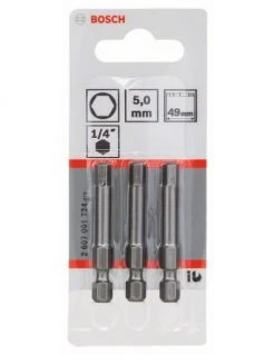 Pack 3 Embouts De Vissage 6 Pans Creux Extra-dure HEX 5.0 Longueur 49 Mm | 2607001734 - Bosch | IFD Outillage -Promos Perceuse - Visseuse Boutique pack 3 embouts de vissage 6 pans creux extra dure hex 50 longueur 49 mm 2607001734 bosch 1