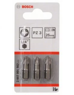 Pack 3 Embouts De Vissage Pozidriv Extra-dure PZ3 Longueur 25 Mm | 2607001562 - Bosch | IFD Outillage -Promos Perceuse - Visseuse Boutique pack 3 embouts de vissage pozidriv extra dure pz3 longueur 25 mm 2607001562 bosch 1