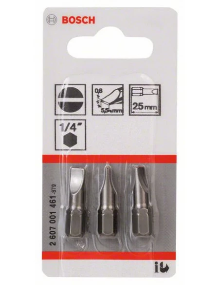 Pack 3 Embouts De Vissage Vis à Tête Fendue Extra-dure S 0.8x5.5 Longueur 25 Mm | 2607001461 - Bosch | IFD Outillage 4 Pack 3 Embouts De Vissage Vis à Tête Fendue Extra-dure S 0.8x5.5 Longueur 25 Mm | 2607001461 - Bosch | IFD Outillage – Image 2