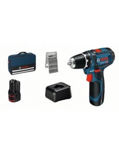 Perceuse-visseuse GSR 12V-15 2Ah + 25 Embouts + Sacoche | 060186810H - Bosch | IFD Outillage